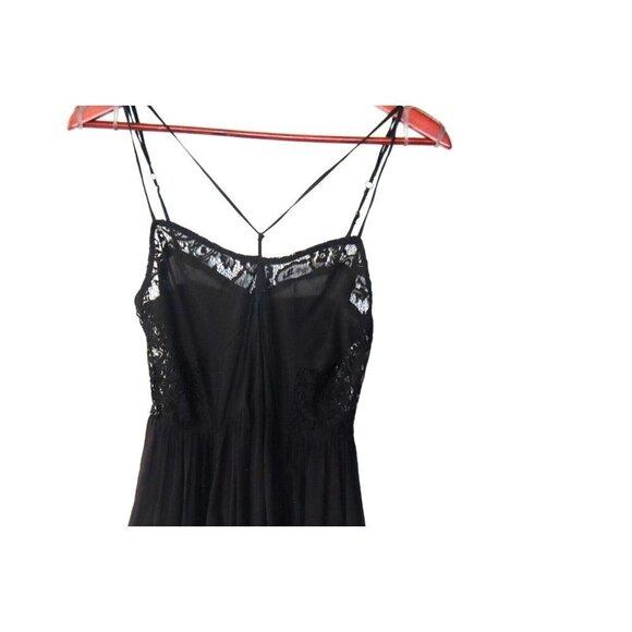 Free People Intimately Womens Size XS Black Slip Dress Layered Lace Strappy Mini - Picture 6 of 10